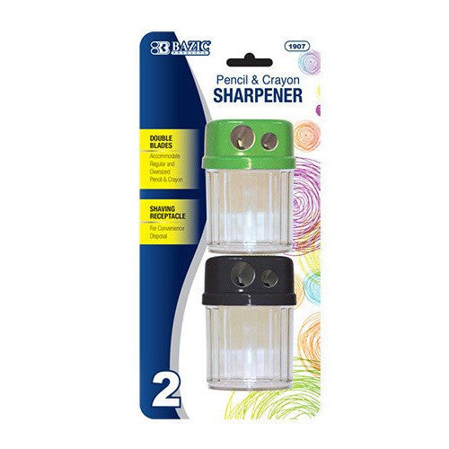 BAZIC Dual Blades Sharpener W/ Round Receptacle (2/Pack)