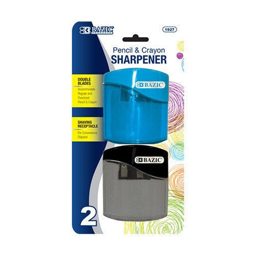 BAZIC Dual Blades Sharpener W/ Square Receptacle (2/Pack)