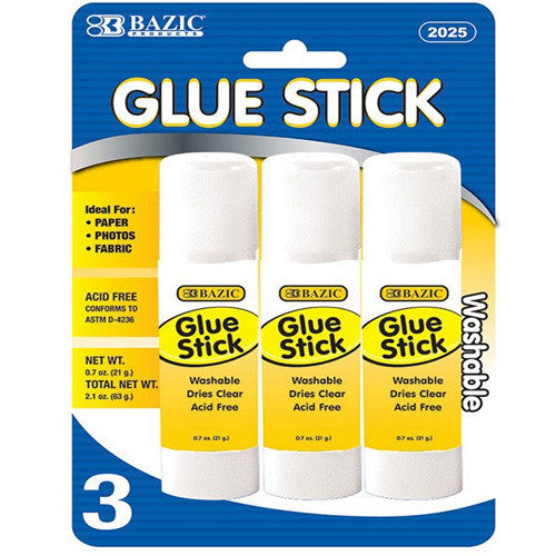 BAZIC 21g / 0.7 Oz Large Glue Stick (3/Pack)