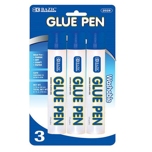 BAZIC 1.7 Oz. (50 ML) Glue Pen (3/Pack)