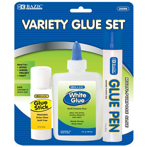 BAZIC Assorted Glue Set (3/Pack)