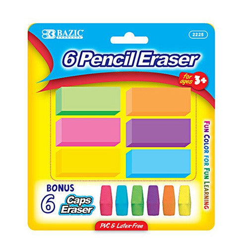 BAZIC Neon Eraser Sets (12/Pack)