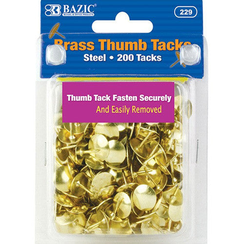 BAZIC Brass (Gold) Thumb Tack (200/Pack)