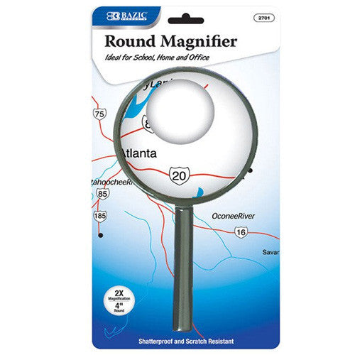 BAZIC 4" Round 2x Handheld Magnifier