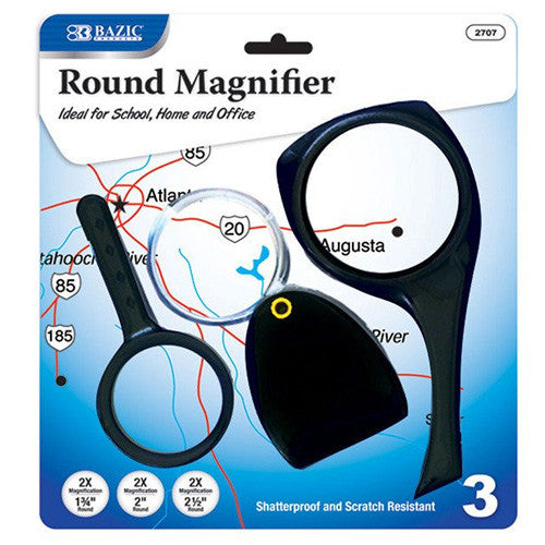 BAZIC 2x Magnifier Sets (3/Pack)