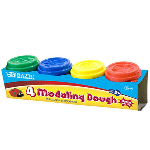 BAZIC 2 Oz. Multi Color Modeling Dough (4/Pack)