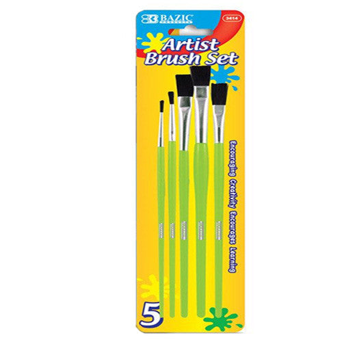 BAZIC Asst. Size Paint Brush Set (5/Pack)