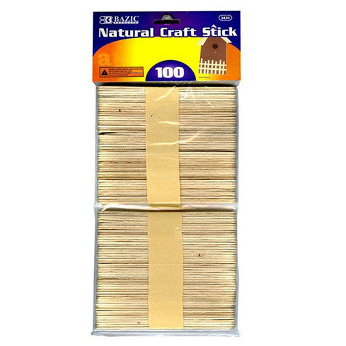 BAZIC Natural Craft Stick (100/Pack)