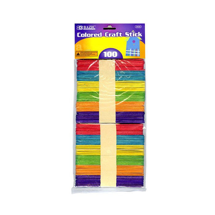 BAZIC Colored Craft Stick (100/Pack)