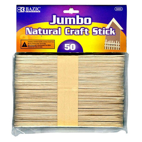 BAZIC Jumbo Natural Craft Stick (50/Pack)