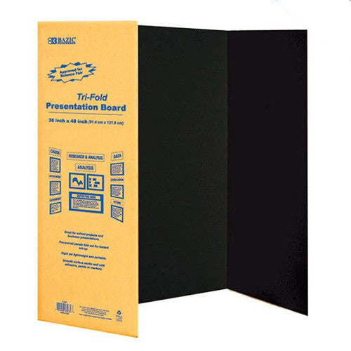 BAZIC 36" X 48" Black Tri-Fold Corrugated Presentation Board