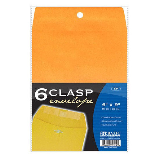 BAZIC 6" X 9" Clasp Envelope (6/Pack)