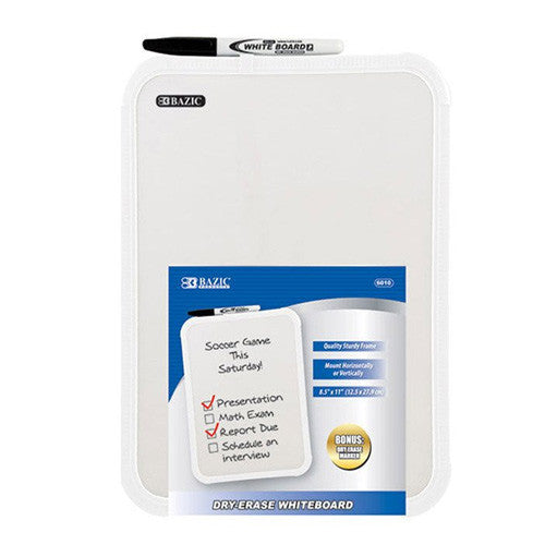 BAZIC 7.4" X 10.3" Double Sided Dry Erase Learning Board W/ Marker & Eraser