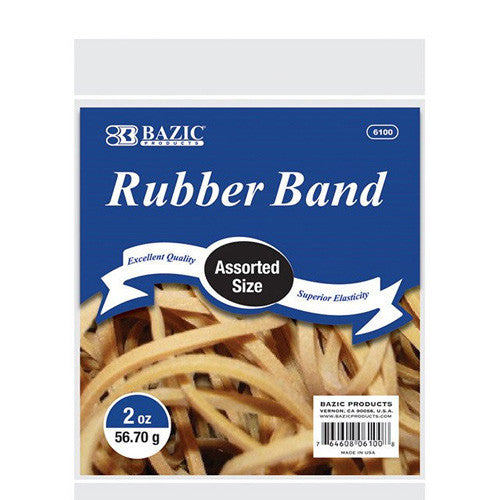BAZIC 2 Oz./ 56.70 G Assorted Sizes Rubber Bands
