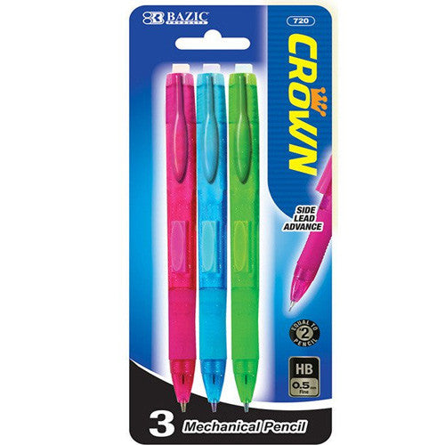 BAZIC Crown 0.5mm Mechanical Pencil (3/Pack)