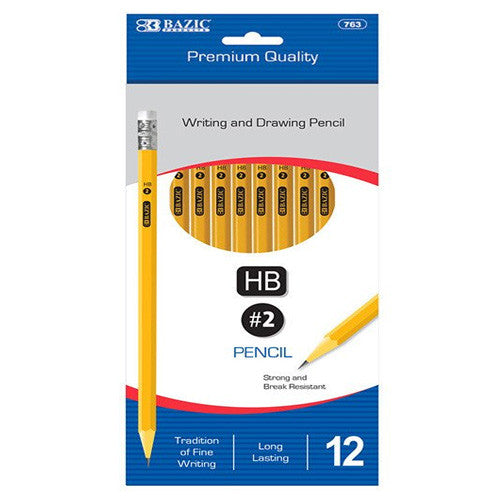 BAZIC #2 Premium Yellow Pencil (12/Pack)
