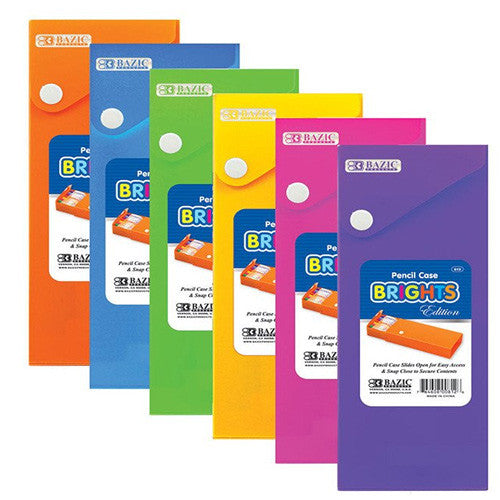 BAZIC Bright Color Slider Pencil Case W/ PDQ Display