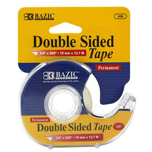 BAZIC 3/4" X 500" Double Sided Permanent Tape W/ Dispenser