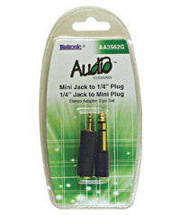 AA3562G-2pcs Set 3.5mm J to 6.3mm P & 6.3mm J to 3.5mm