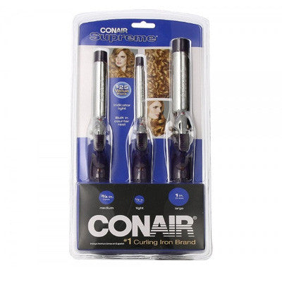 Conair Supreme Curling Iron, Combo Pack: 1/2 inch, 3/4 inch, 1 in
