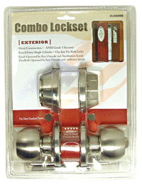 DLK6608S-Combo Lockset-Ball Knob Style-Stainless Silver