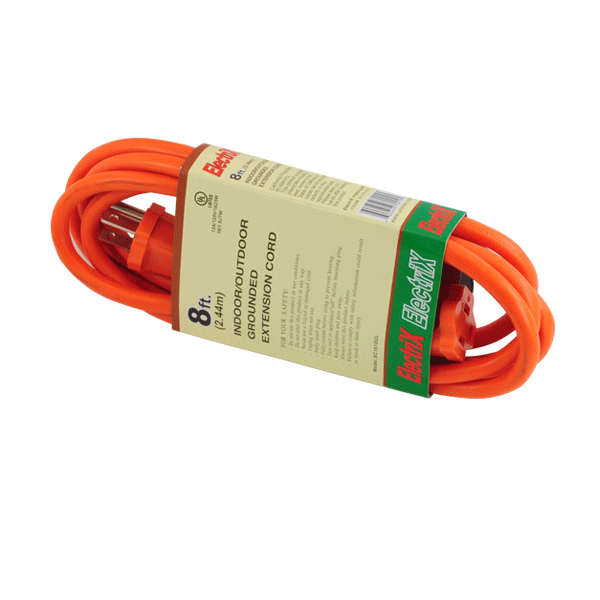 16 GAUGE 8FT OUTDOOR EXTENSION CORD