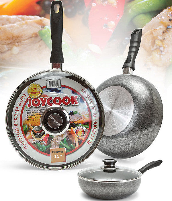 JOYCOOK -  28CM WOK PAN WITH GLASS LID 