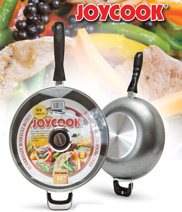 JOYCOOK -  30CM WOK PAN WITH GLASS LID 