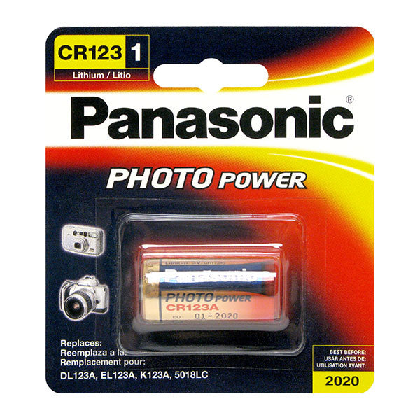 Panasonic CR123A Photo Power Lithium battery, 1450mAh