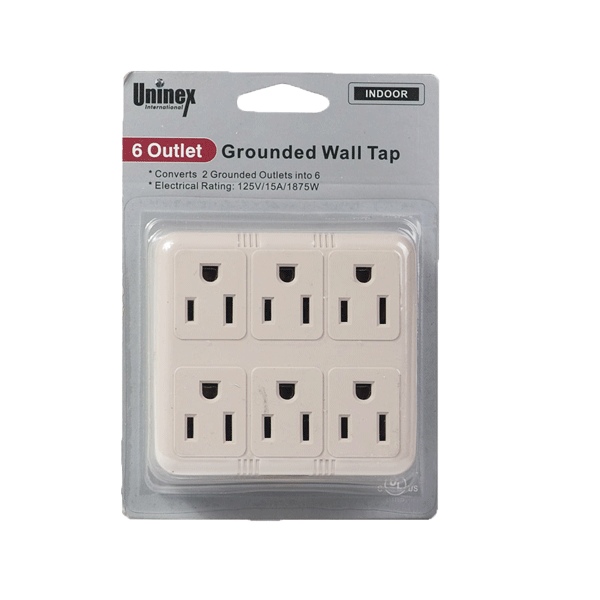 6 OUTLET GROUNDED WALL TAP