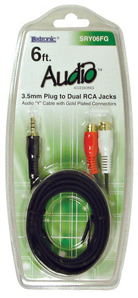 SRY06FG-6 ft. 3.5mm Stereo Plug to RCA Jacks Cable