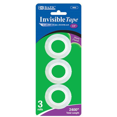 BAZIC 3/4" X 800" Invisible Tape Refill (3/Pack)