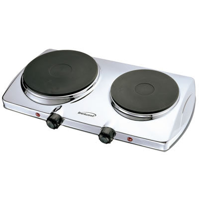 (TS-372) Electric Double Hotplate; Chrome Finish
