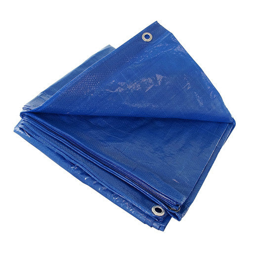 Item #  : 
10 X 10 Blue Tarp Cover Patio Canopy Shade Yard 
Features:
• Made of durable rip-stop polyethylene laminated on both sides
• Heavy duty rust resistant grommets every 3 to 4 feet
• All corners are double reinforced with plastic for added strength
• Rope reinforced edges
• 14 x 14 weave for maximum strength and UV protection
• Multi-purpose use
• Each in poly bag with colorful insert label
CASE :