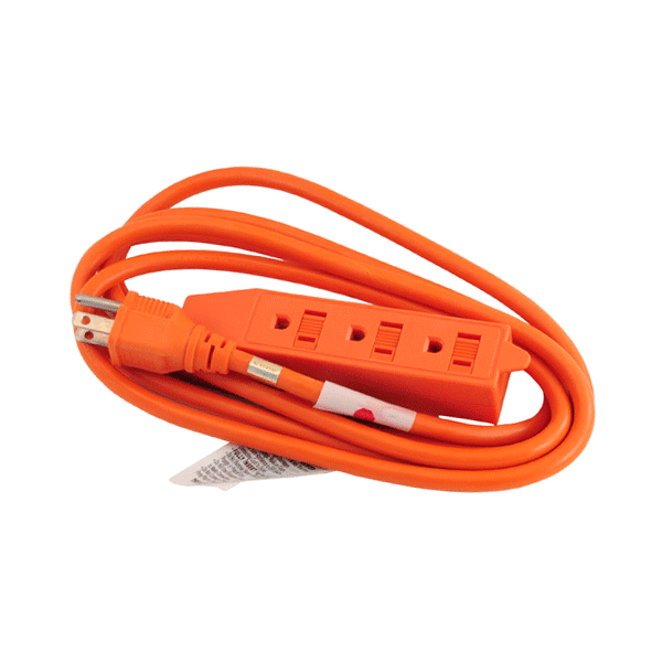 16 GAUGE 8FT OUTDOOR EXTENSION CORD 3 OUTLET




